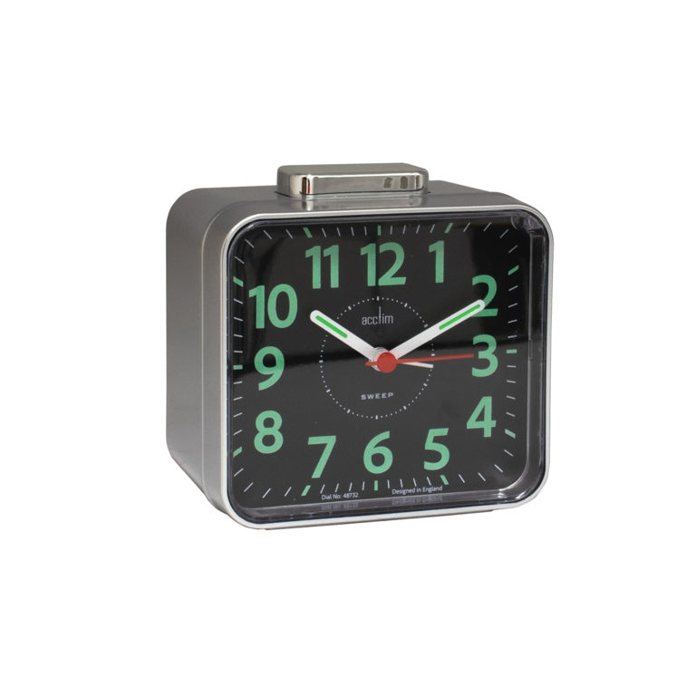 Acctim Parker Sweep Bell Alarm Clock Silver