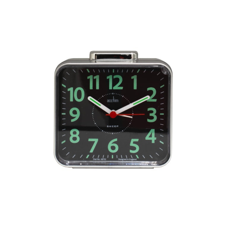 Acctim Parker Sweep Bell Alarm Clock Silver