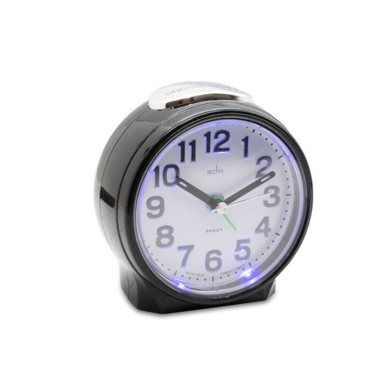 Acctim Eden Sweep Alarm Clock Pearl Black