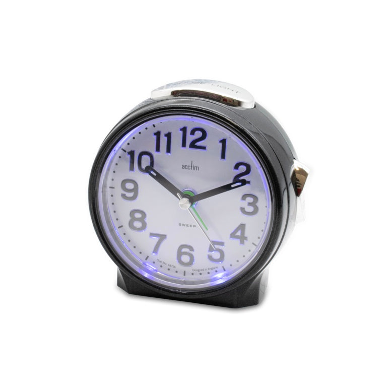 Acctim Eden Sweep Alarm Clock Pearl Black