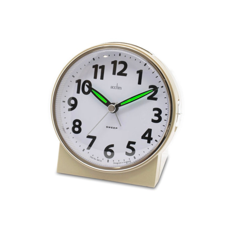 Acctim Micah Sweep Alarm Clock Champagne