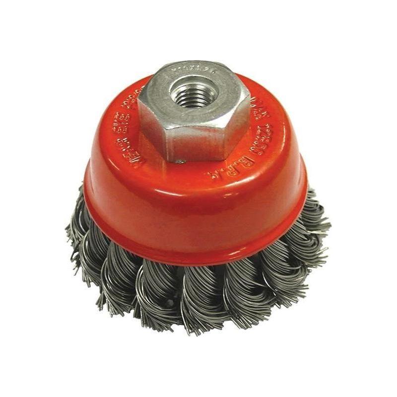 Faithfull Wire Cup Brush Twist Knot 65mm M10x1.25, 0.50mm Steel Wire Faithfull - RockBottom Northampton