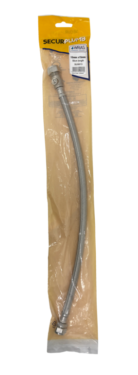 Securplumb Flexi Tap Connector & Isovalve 15mm 50cm