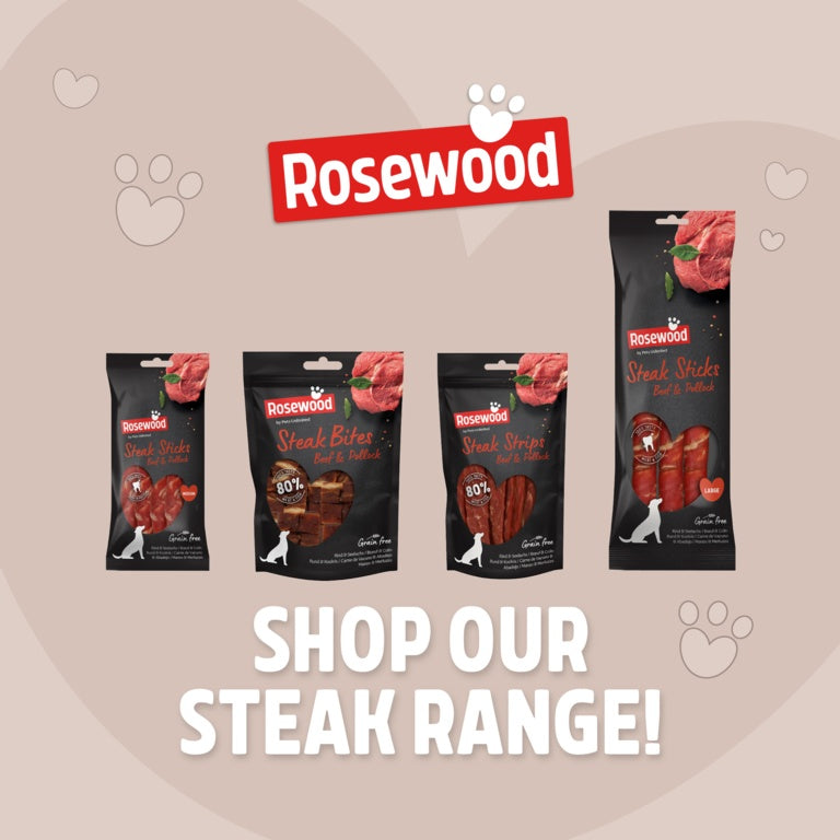ROSEWOOD Steak Strips Beef & Pollock Dog Treats 100g