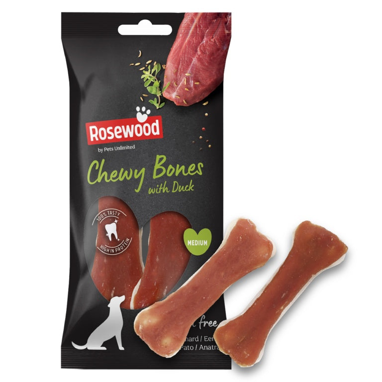 ROSEWOOD Chewy Bones With Duck Medium