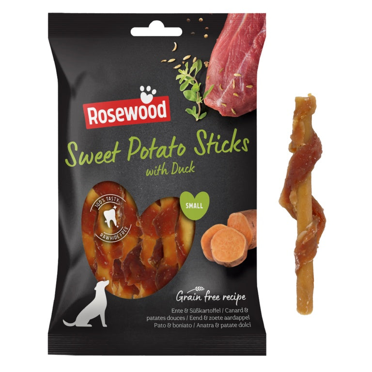 ROSEWOOD Duck Wrapped Sweet Potato Sticks 80g