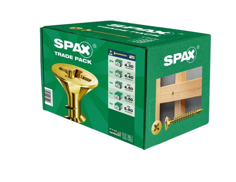 Spax Yellox Pozi Trade Pack Screws Pack 1100