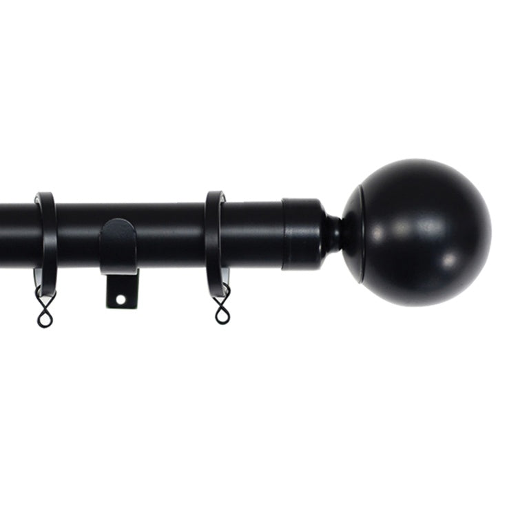 Jones Interiors Cosmos 28mm Metal Curtain Pole Kit Matt Black 180cm
