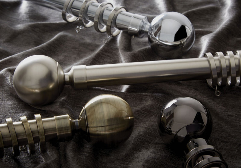 Jones Interiors Cosmos 28mm Metal Curtain Pole Kit Matt Black 180cm