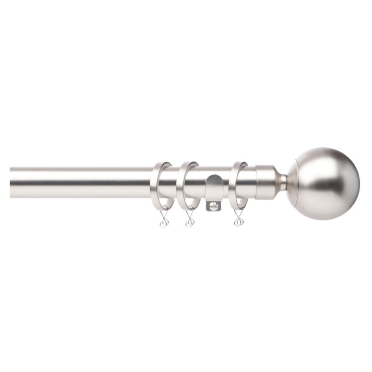 Jones Interiors Cosmos 28mm Metal Curtain Pole Kit Matt Nickel 150cm