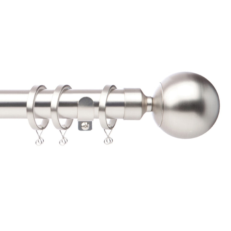 Jones Interiors Cosmos 28mm Metal Curtain Pole Kit Matt Nickel 150cm