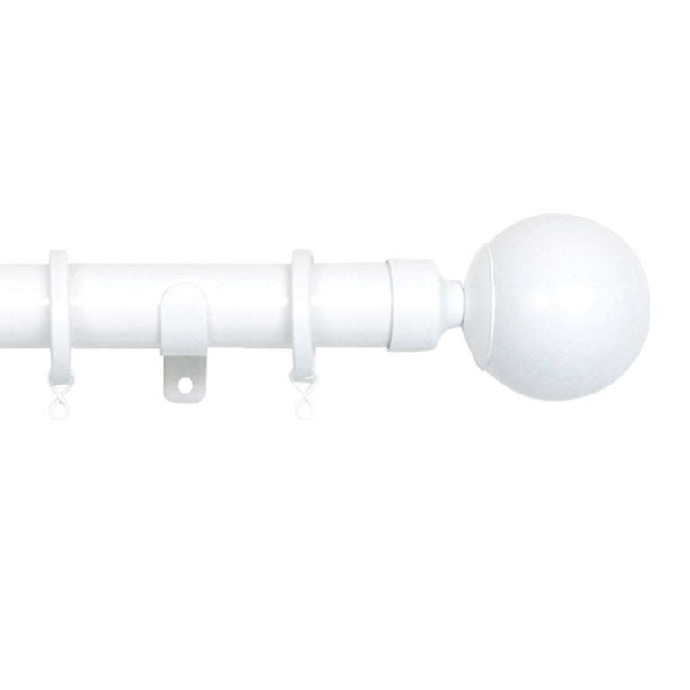 Jones Interiors Cosmos 28mm Metal Curtain Pole Kit White 240cm