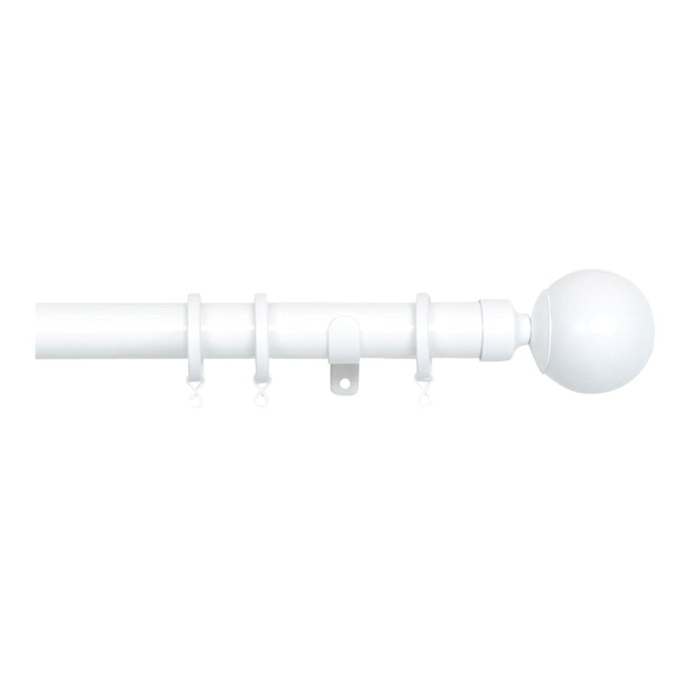 Jones Interiors Cosmos 28mm Metal Curtain Pole Kit White 300cm