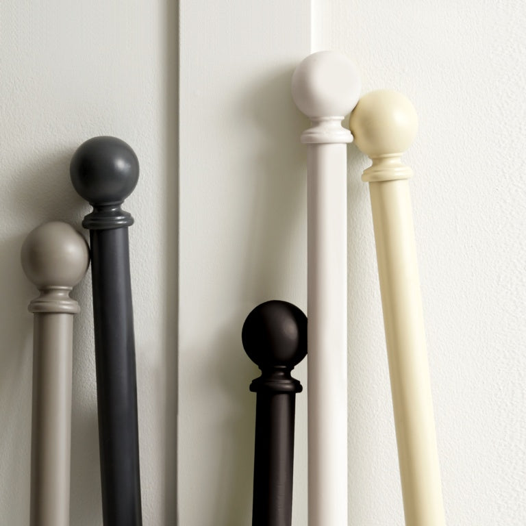 Jones Interiors Shore 35mm Wood Curtain Pole Kit Ghost 150cm