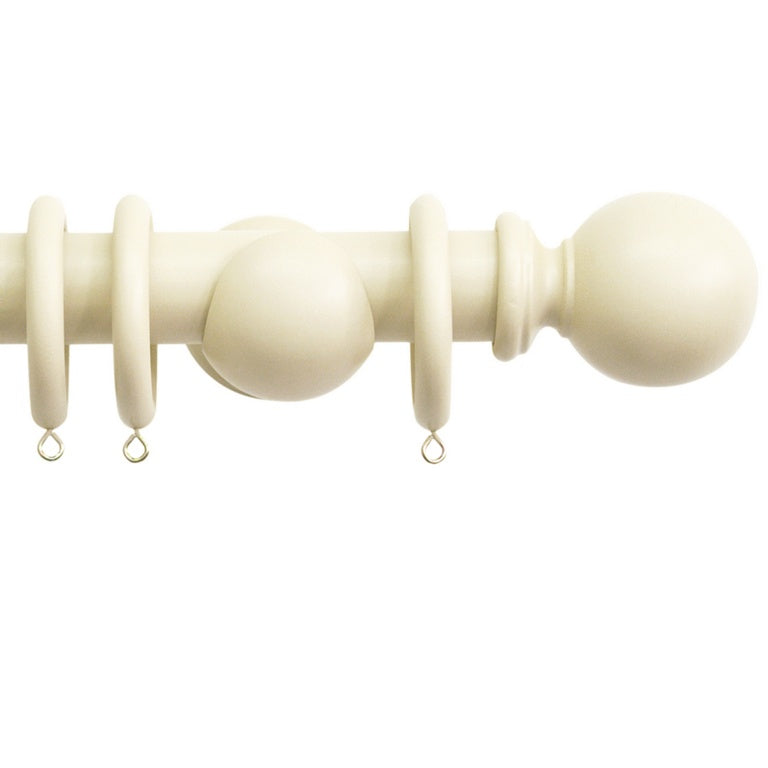Jones Interiors Shore 35mm Wood Curtain Pole Kit Ghost 240cm