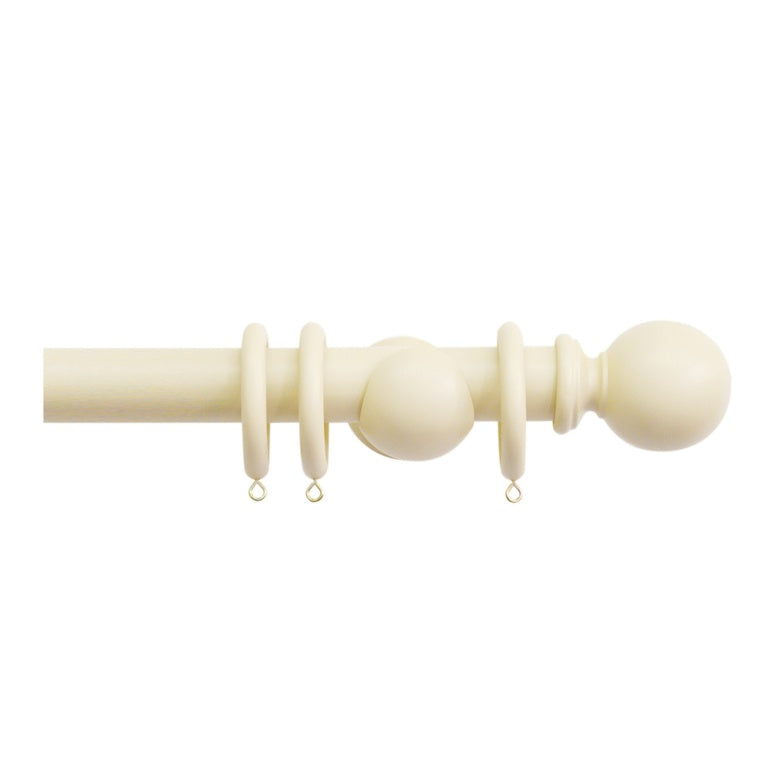 Jones Interiors Shore 35mm Wood Curtain Pole Kit Ghost 240cm