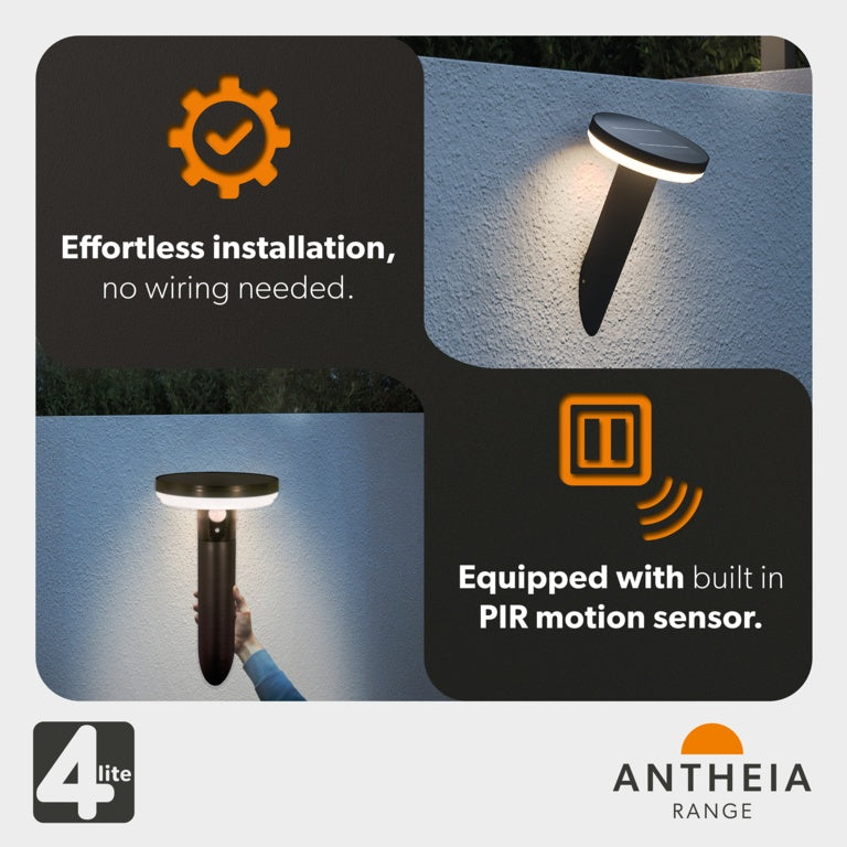 4Lite Antheia Solar Sleek Wall Light