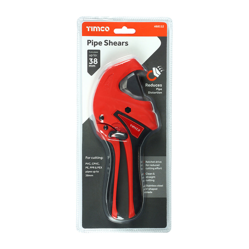 TIMCO Plastic Pipe Shears Ratcheting PVC Tube Cutters