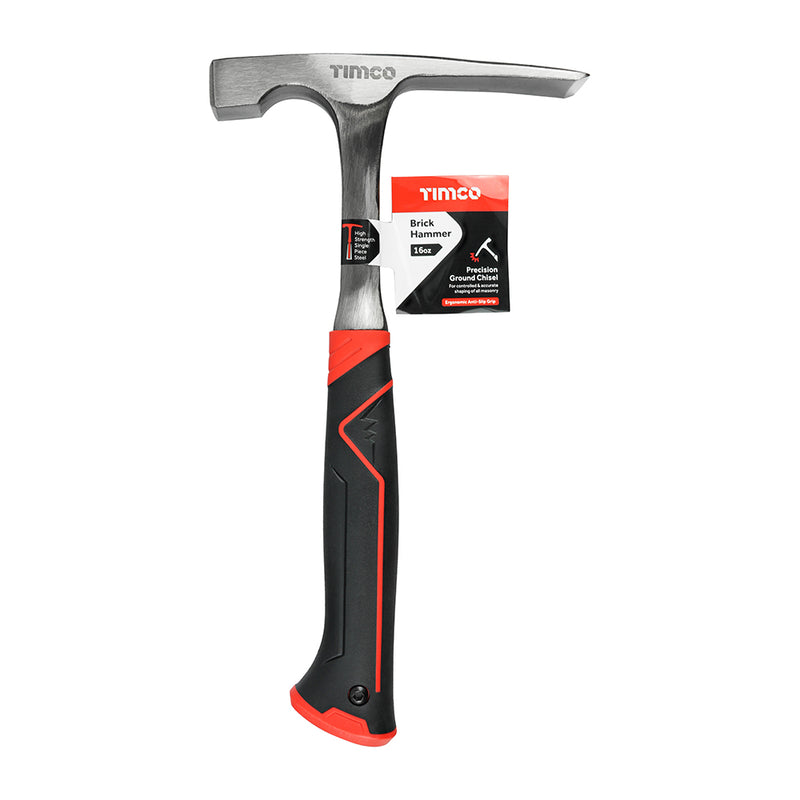 TIMCO Brick Hammer, Fibreglass Handle Brick Chipping Hammer