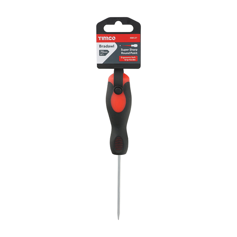 TIMCO Bradawl, Anti-Slip Grip with Sharp Marking Point