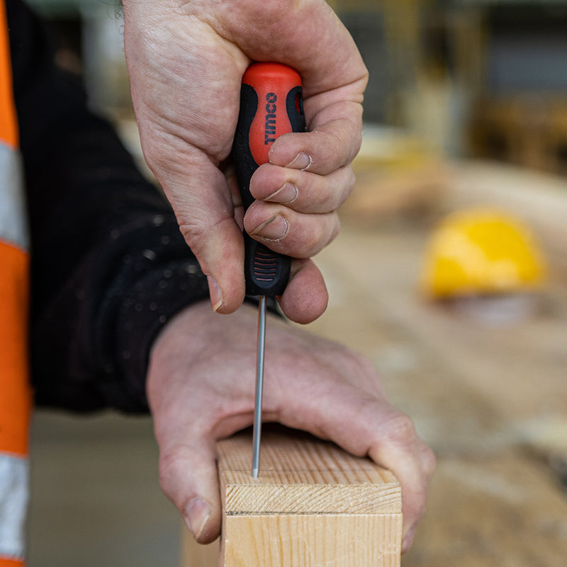 TIMCO Bradawl, Anti-Slip Grip with Sharp Marking Point