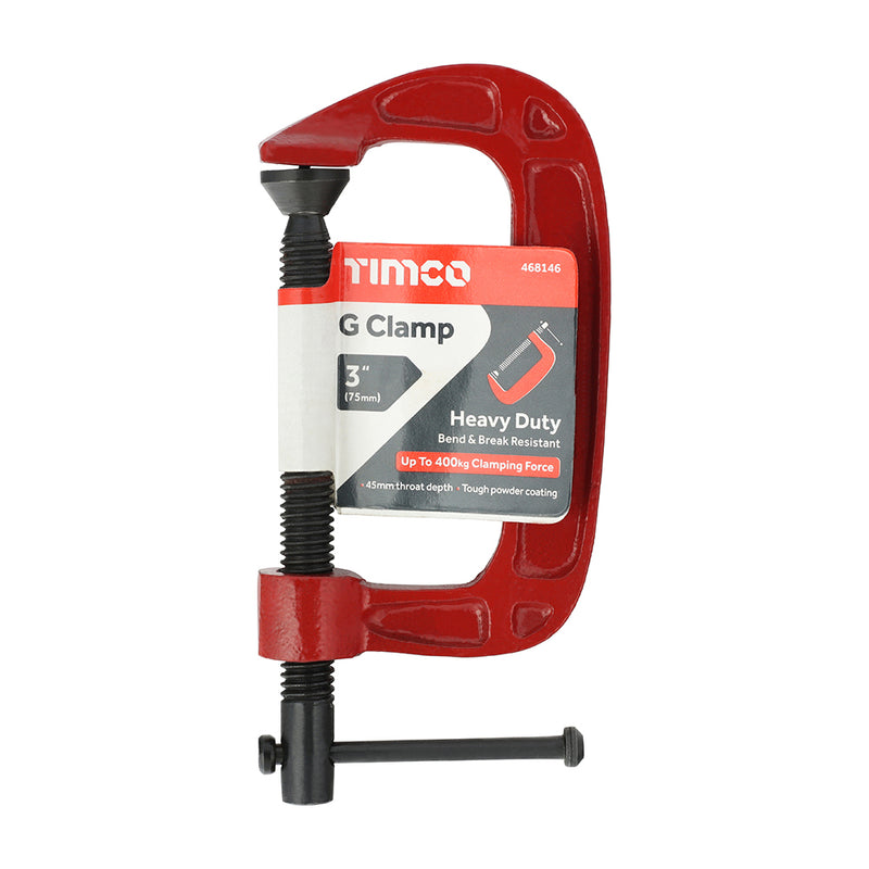 TIMCO G Clamp, Heavy Duty Solid Steel G Clamp, 45mm Jaw Width