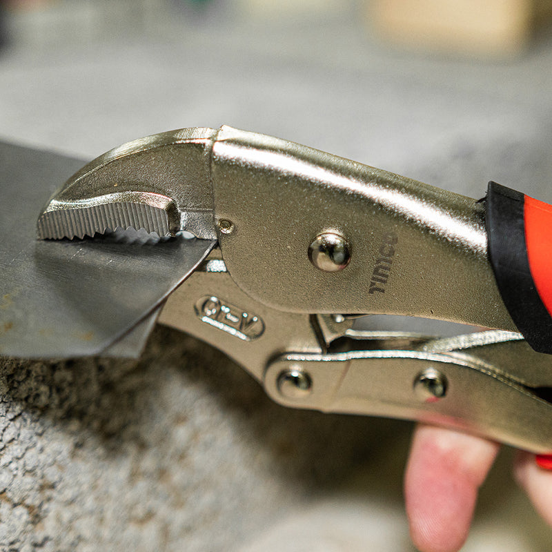 TIMCO Locking Pliers with Ergonomic Soft-Grip Handles and Hardened Curved Jaws with 48mm Clamping Capacity - / 250mm