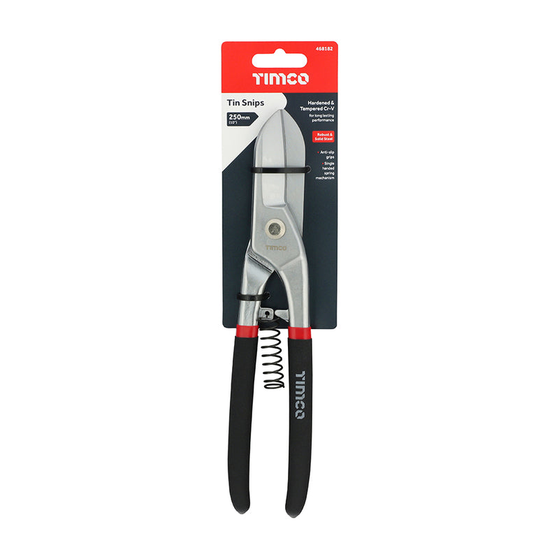 TIMCO Straight Cutting Tin Snips with Anti-Slip Grips