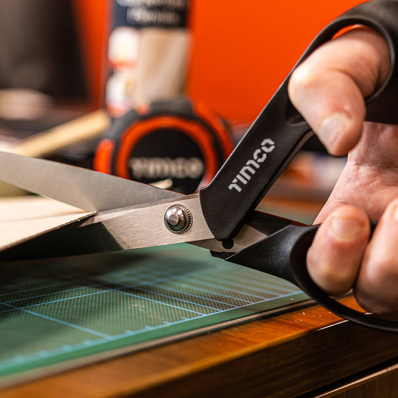 TIMCO Tradesmans Scissors, Heavy Duty with Stainless Steel Blades and Ergonomic Plastic Grips - / 240mm