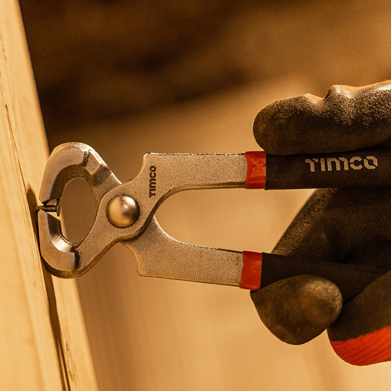 TIMCO Carpenters End Cutting Pliers, Pincer Head with Hardened Jaws and Anti-Slip Grips - / 175mm
