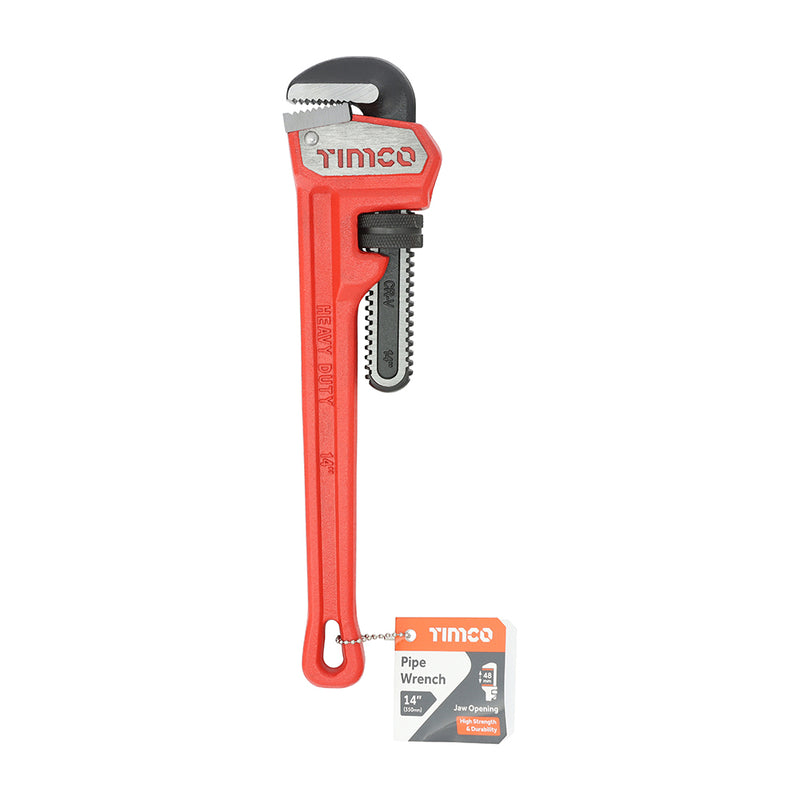 TIMCO Pipe Wrench, Heavy Duty Drop Forged Adjustable Pipe Wrench - / 350mm