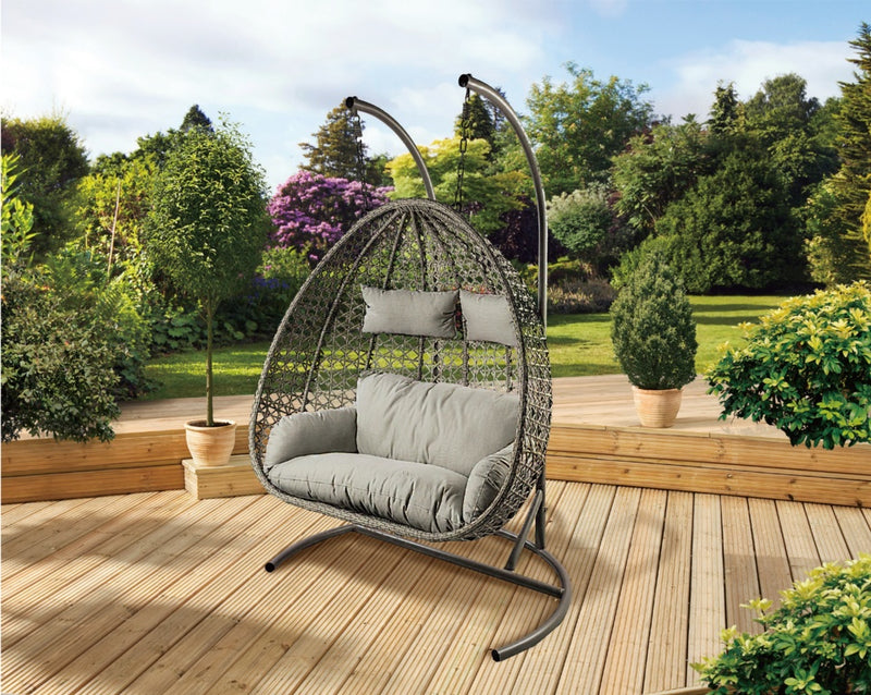 Pagoda Double Hanging Egg Chair Beige