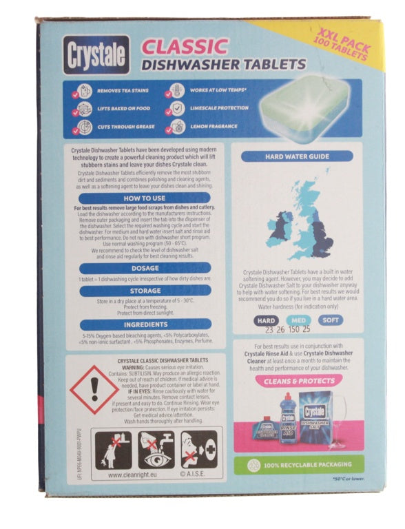 Crystale Classic Dishwasher Tablets Pack 100