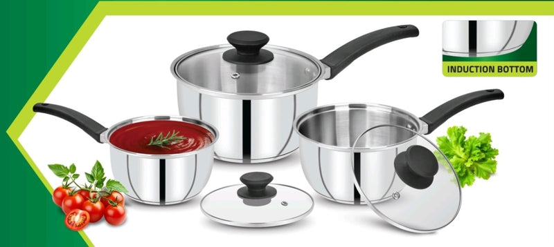 CookSupreme Stainless Steel Saucepan Set 3 Piece