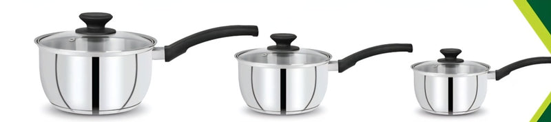 CookSupreme Stainless Steel Saucepan Set 3 Piece