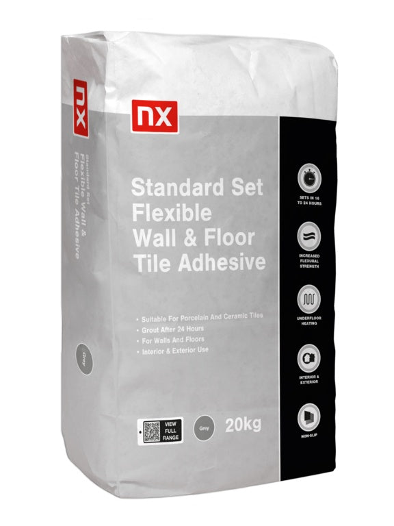 NX Standard Set Grey Flexible Tile Adhesive 20kg