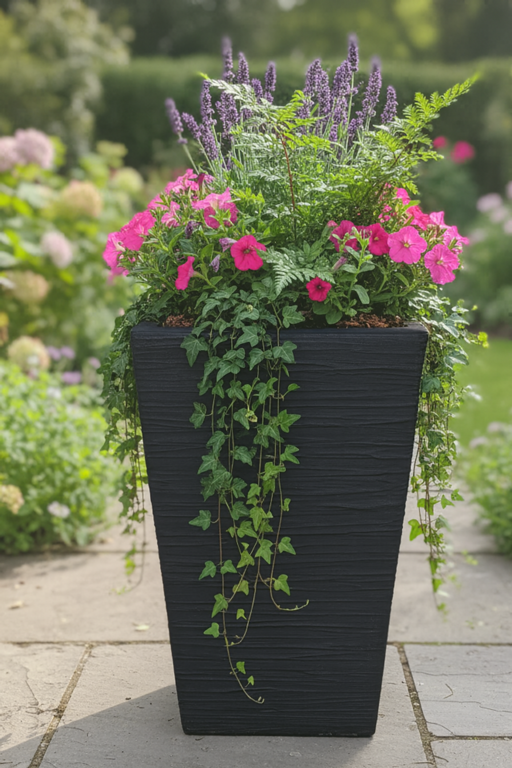 Strata Verona Graphite Tall Tapered Square Planter 30cm