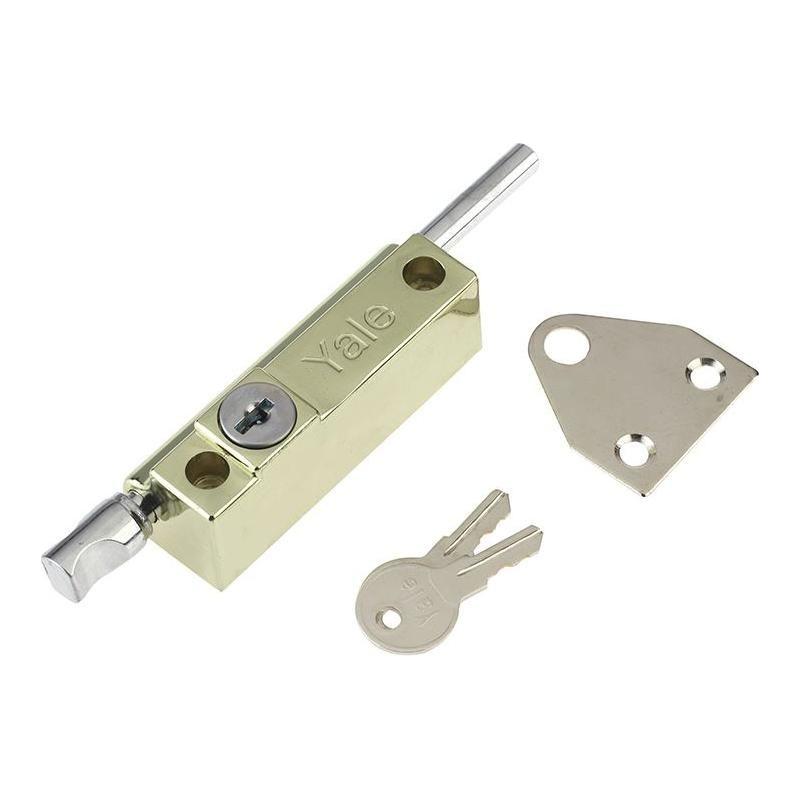 Yale Locks P124 Door Push Bolt Brass Finish Visi Yale Locks - RockBottom Northampton