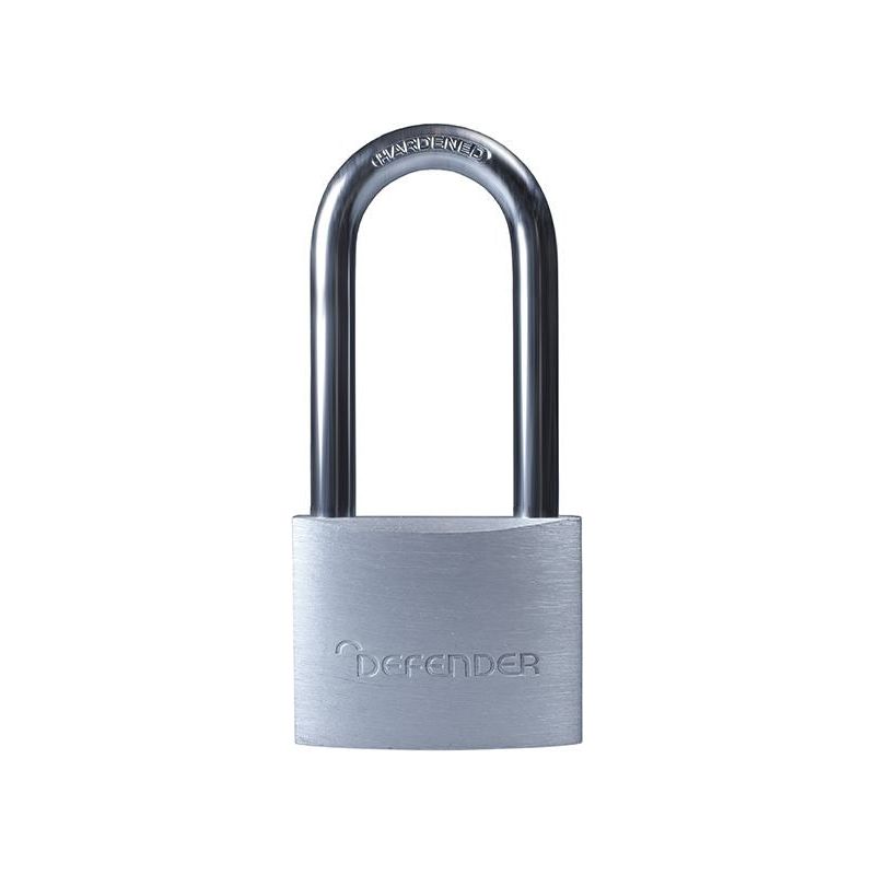 Defender Aluminium Padlock Keyed Alike Long Shackle 40mm DEFENDER - RockBottom Northampton