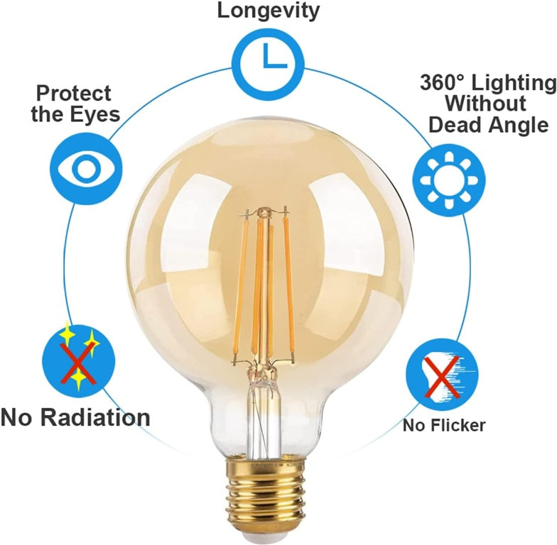Extrastar 4w Ed LED Filament Lamp Warm Pack 2