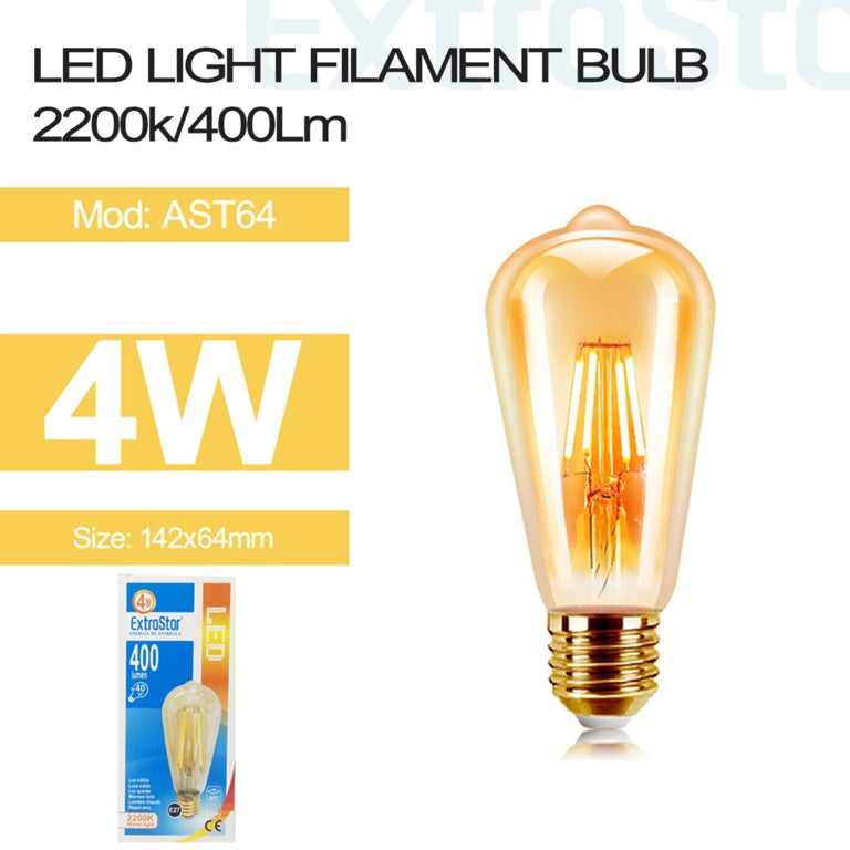 Extrastar 4w LED Filament Lamp ES Pack 6