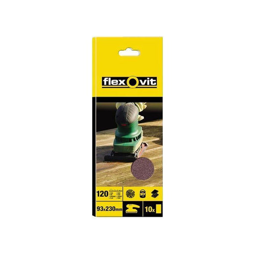 Flexovit 1/3 Sanding Sheets Plain Coarse 50 Grit (Pack 10) Flexovit - RockBottom Northampton