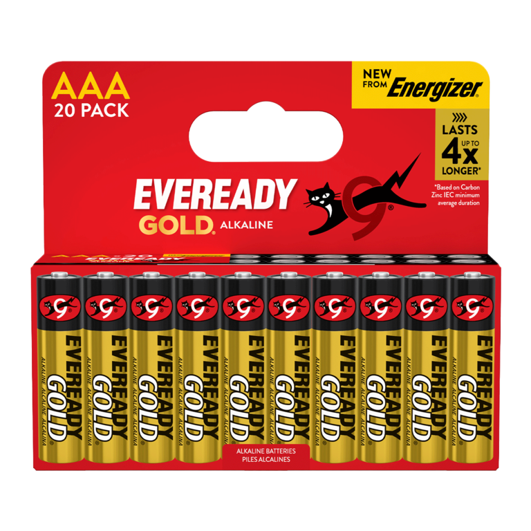 Eveready Gold AAA Batteries Card of 20