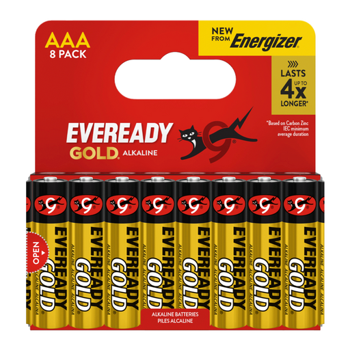 Eveready Gold AAA Batteries Card of 8