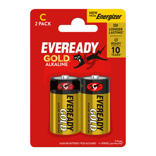Eveready Gold C Batteries Card of 2