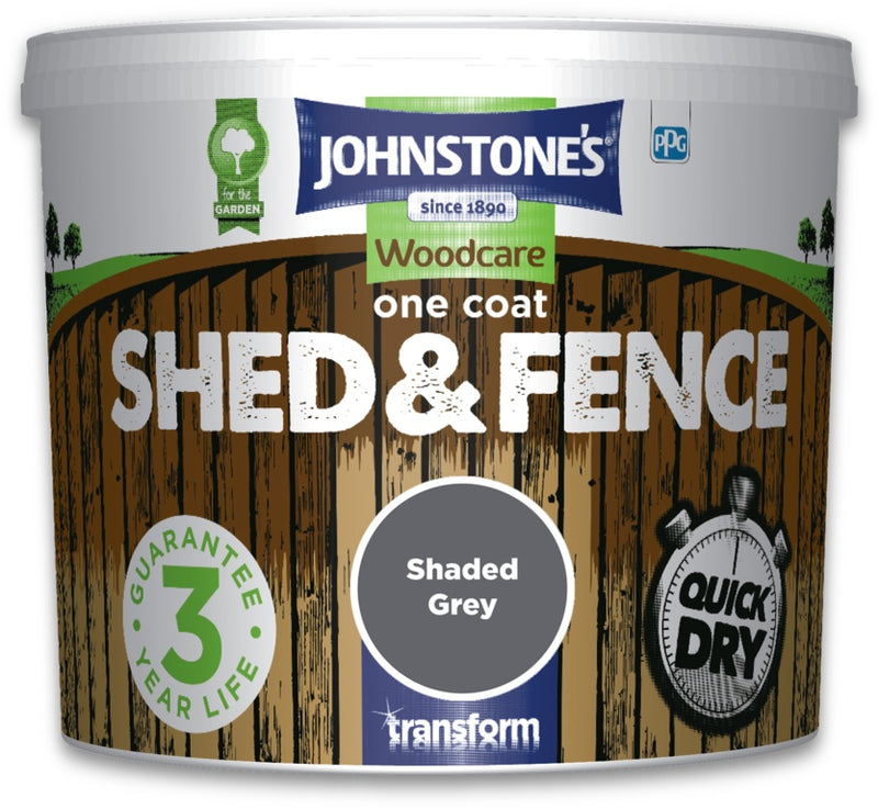 Johnstones One Coat Shed & Fence 5L Shaded Grey