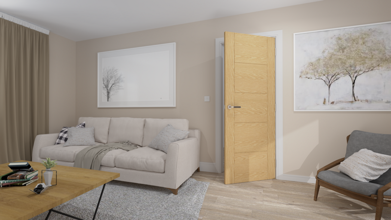 Valdor 5 Panel Ladder Unfinished Oak Door 1981 x 838mm