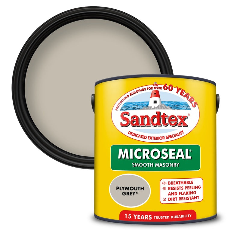 Sandtex Smooth Masonry Paint 2.5L Plymouth Grey
