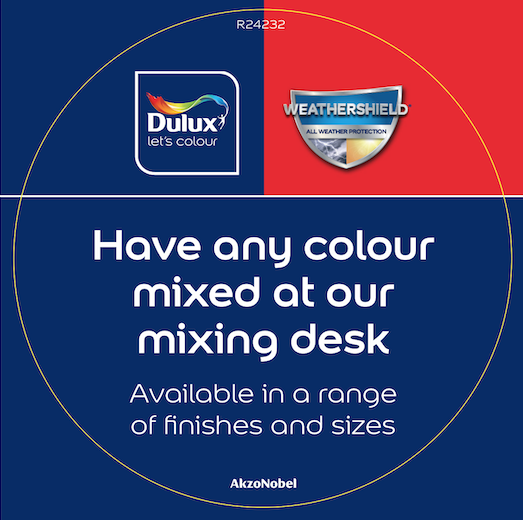 Dulux Retail Independent Weathershield Col Mix Round Wobbler 100 x 100mm No Arm