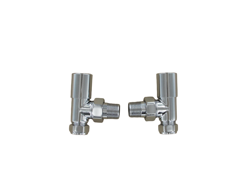 Securplumb Chrome Plated Angled Radiator Valve Pair 15mm